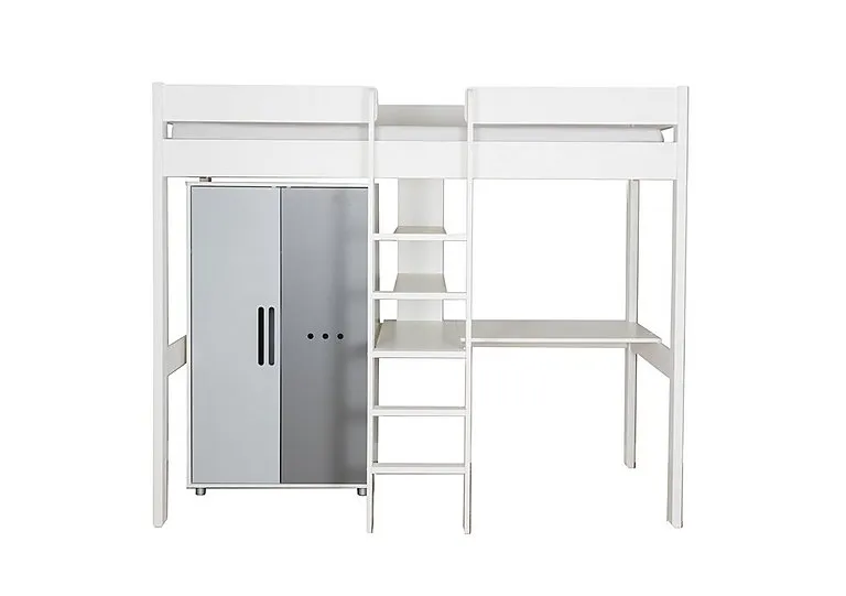 Nexus High-Sleeper with Desk and Low Wardrobe