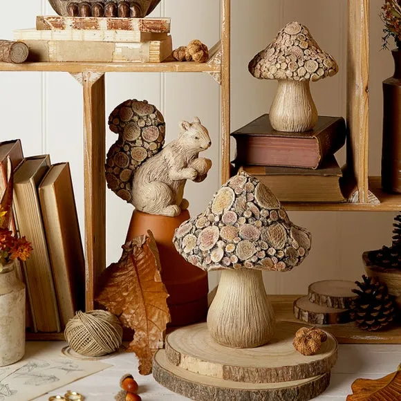 Country Living Wood Effect Mushroom Ornament 5