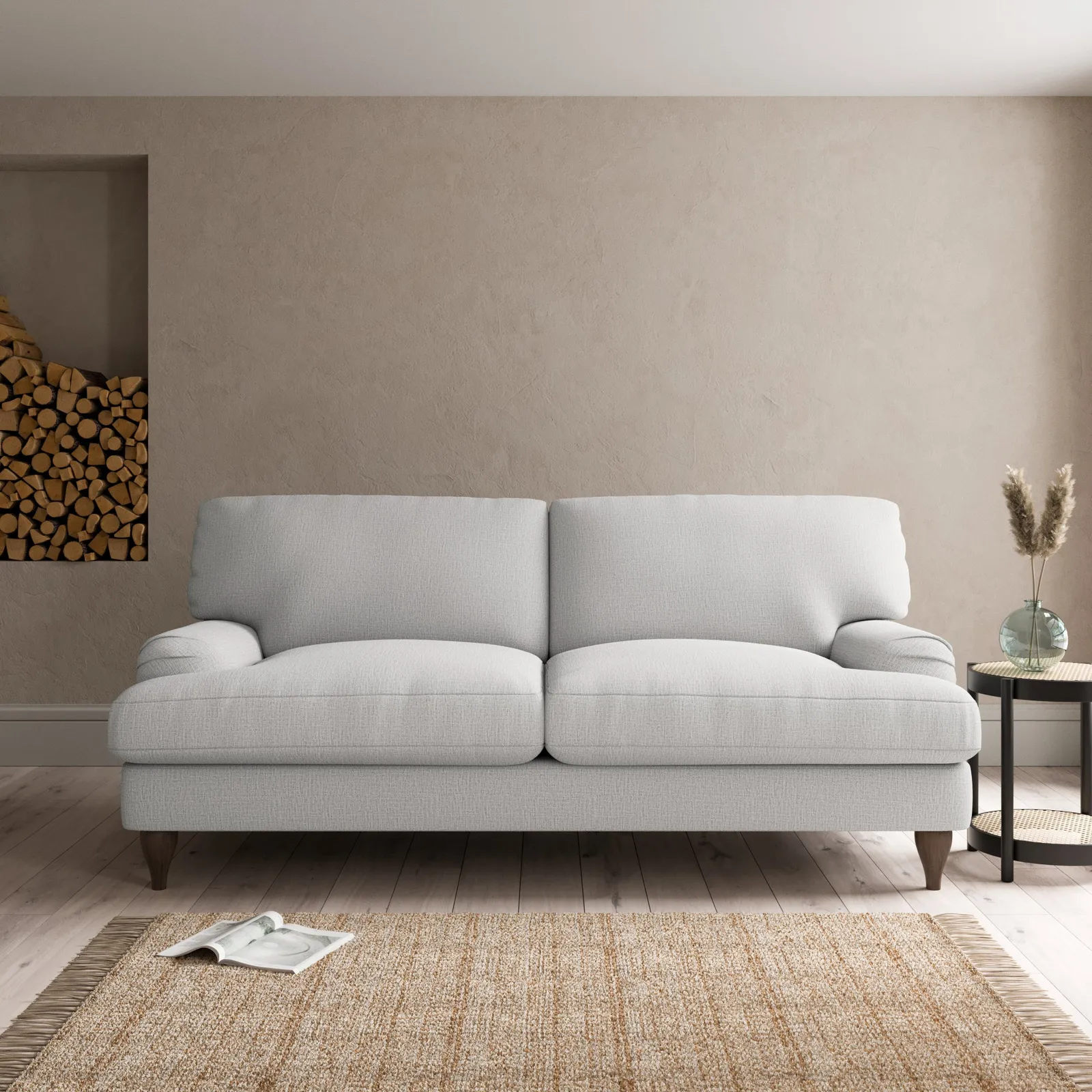 Darwin Textured Weave 3 Seater Sofa Silver