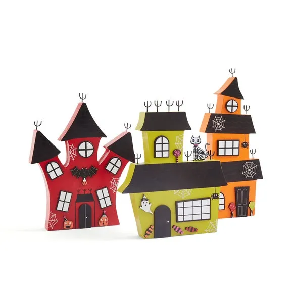 Set of 3 Wooden Halloween Houses 3