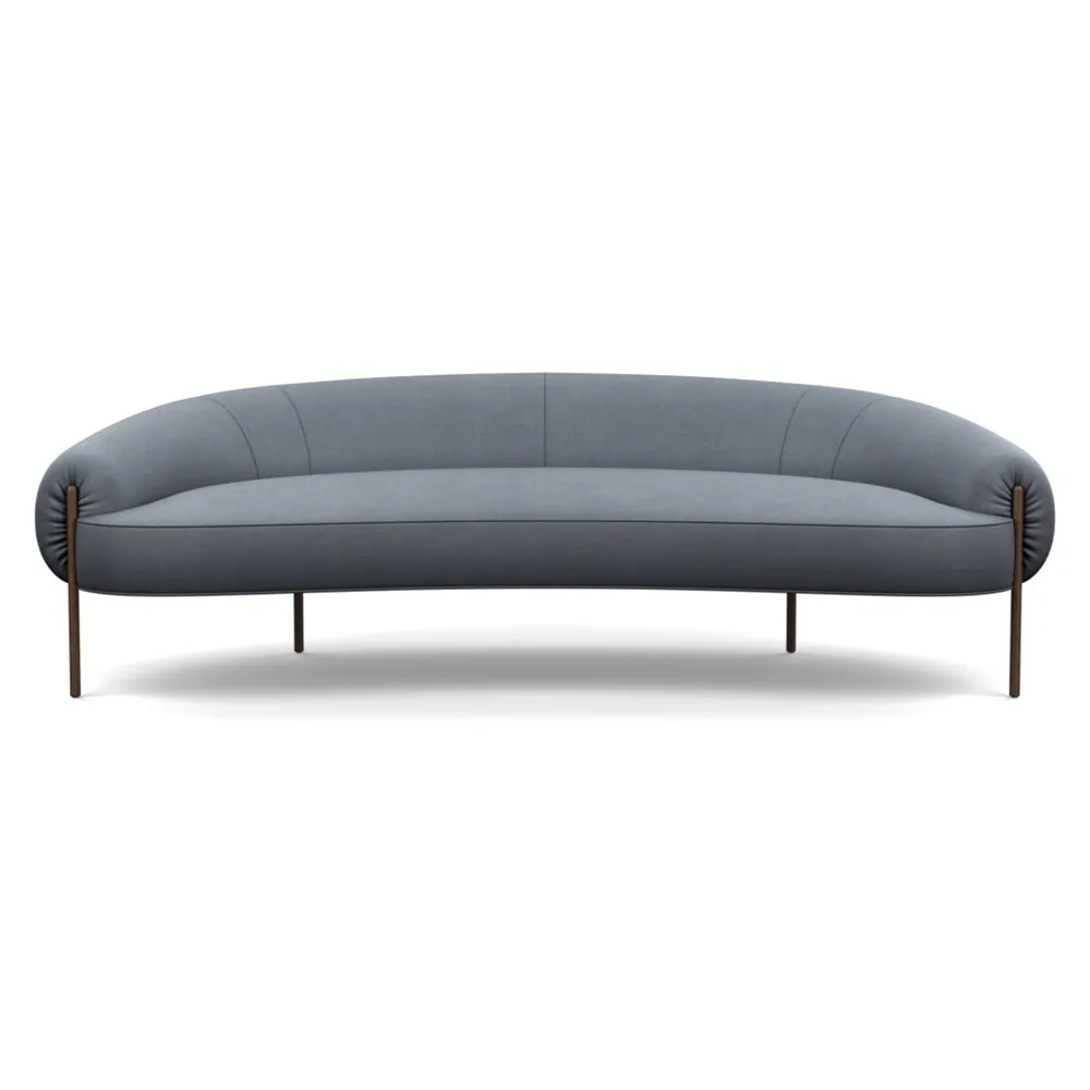 Heal's Isola 3 Seater Sofa Siena Cotton Shale Grey Bronze Feet 1
