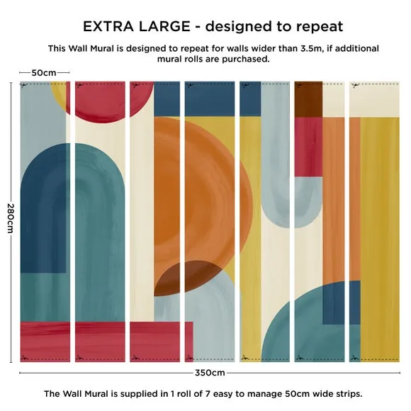 Bright Textured Geometric Wall Mural 3