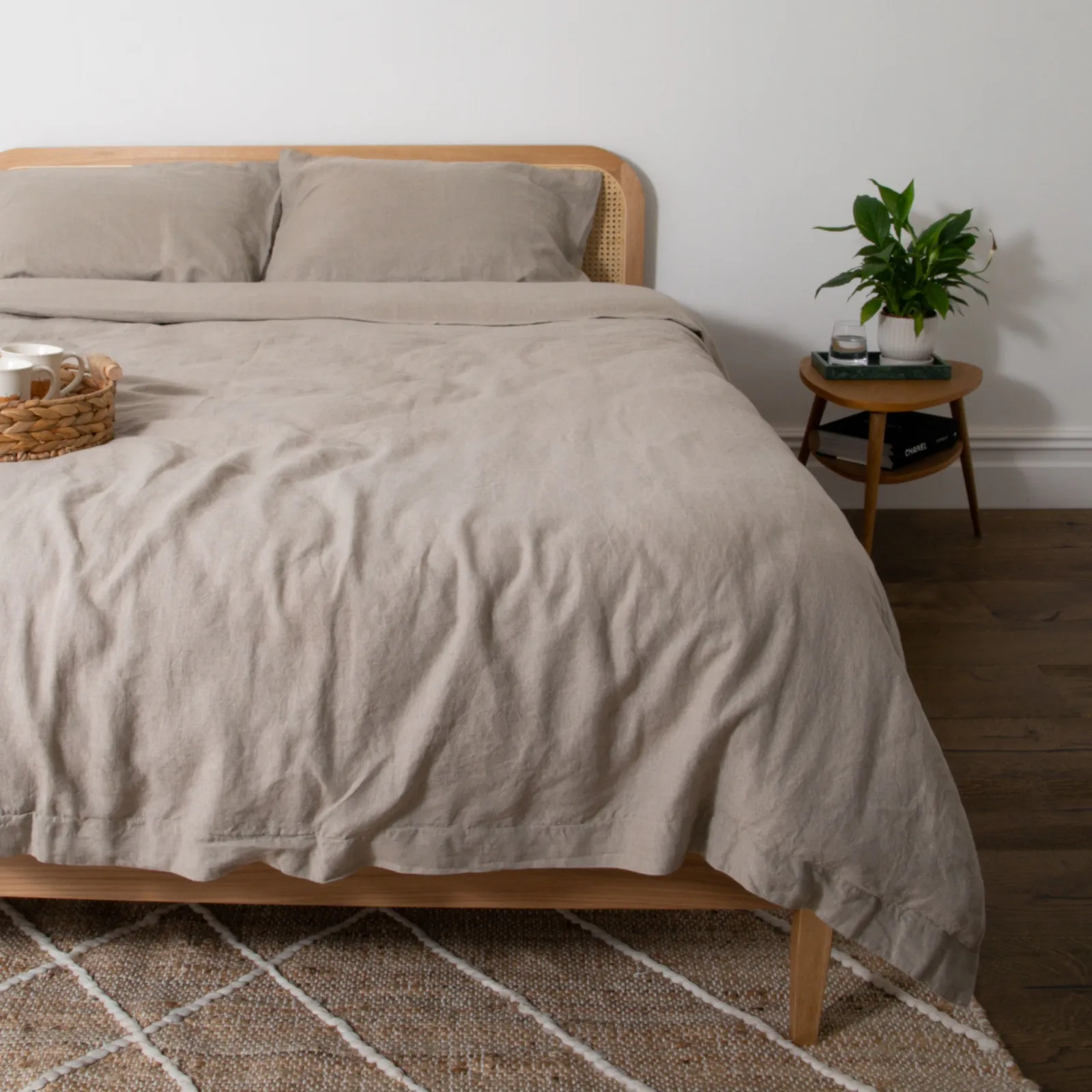 Native Natural Natural Single 100% Linen Duvet Cover (135x200cm)