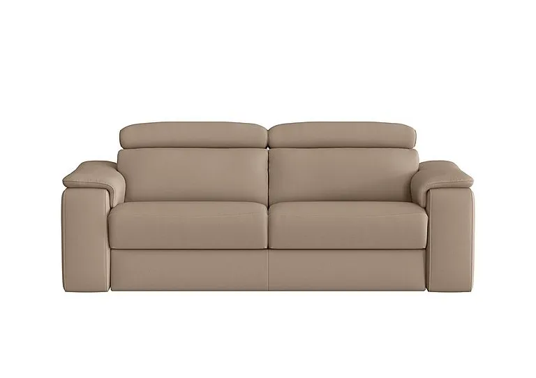 Davide 3 Seater Leather Sofa - Torello Taupe