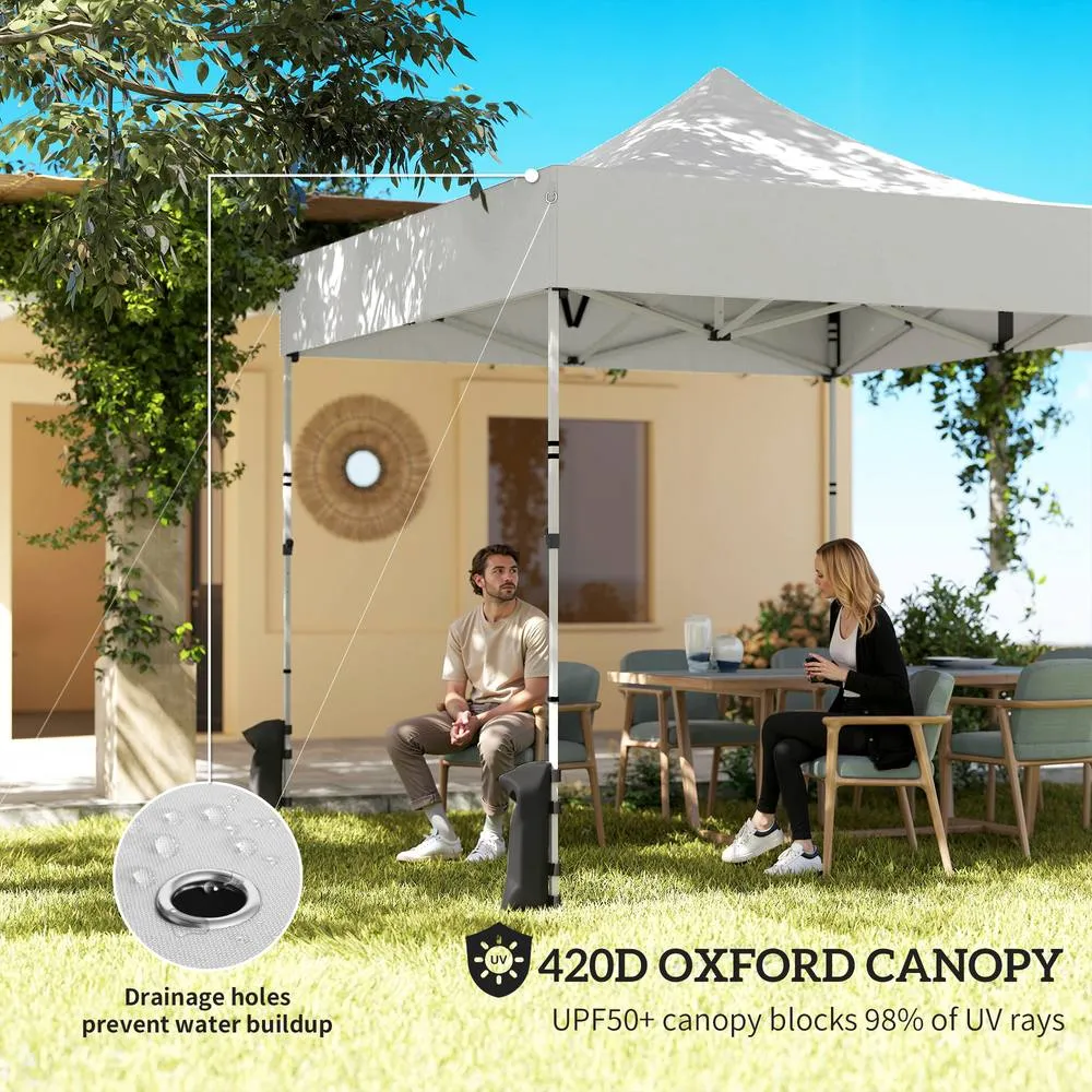 OUTSUNNY Heavy Duty Pop Up Gazebo with Sides, UPF50+ Marquee Gazebo in Grey 6