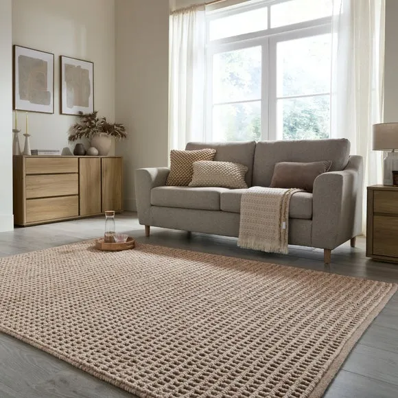 Wyatt Wool Textured Check Rug 1