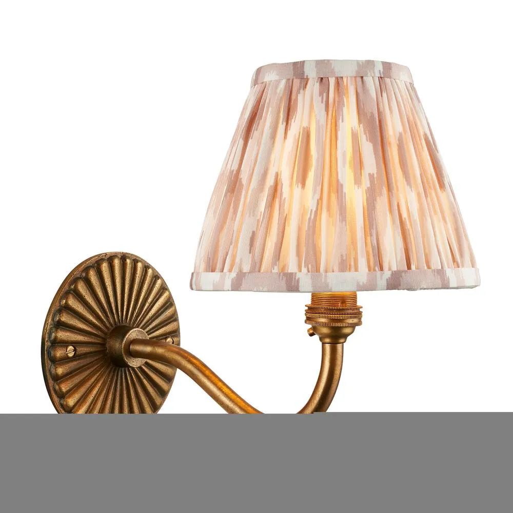 Netlighting Dahlia Curve & Ikat 16cm Wall Lamp Antique Brass Neutral Print in Gold