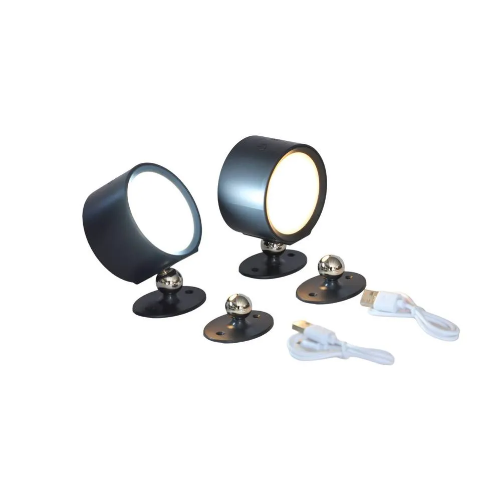 sweeek Set of 2 rechargeable lamps for a louvered pergola in Dark Grey