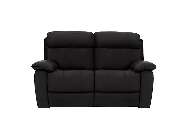 Moreno 2 Seater Leather Power Recliner Sofa with Power Headrests - Classic Black