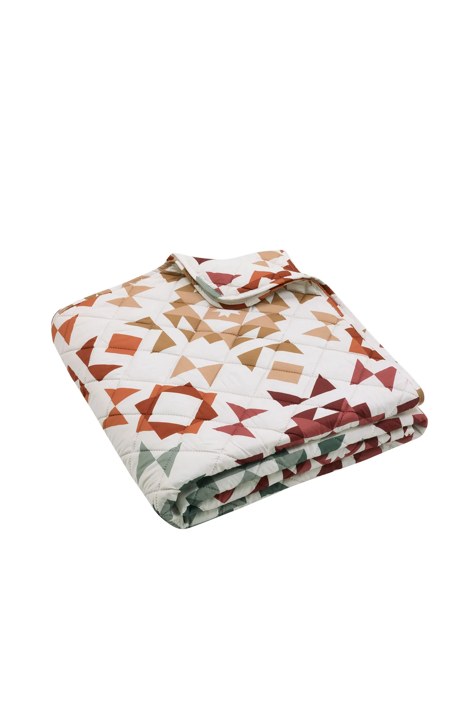 Catherine Lansfield 'Autumn Patchwork' Geo Quilted Bedspread in Natural 3