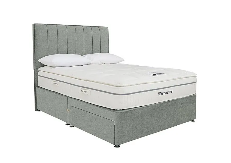 Tranquility 2800 Divan Set with 2 Drawers - King Size - Tweed Mint