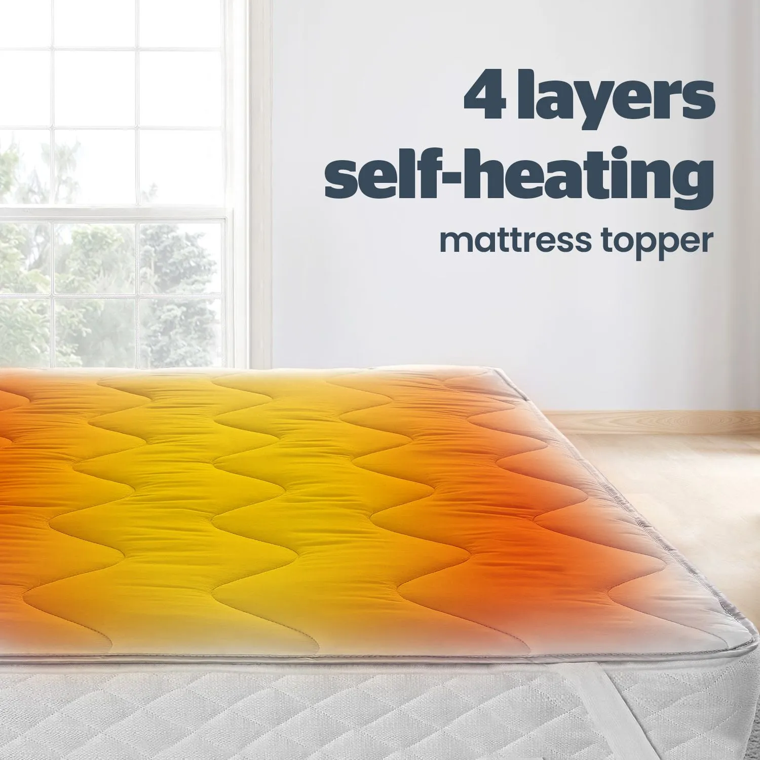 Home Republic Thermal Self Heating Mattress Topper in White