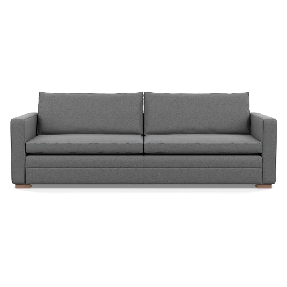 Heal's Palermo 5 Seater Sofa St Moritz Wool Light Grey 157 Brass and Walnut Feet 1