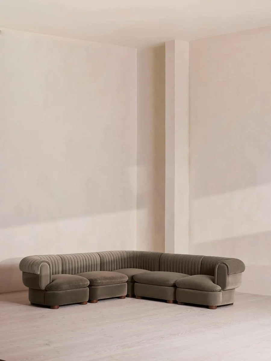 Rava Modular Sofa, Corner Sofa, Velvet, Taupe