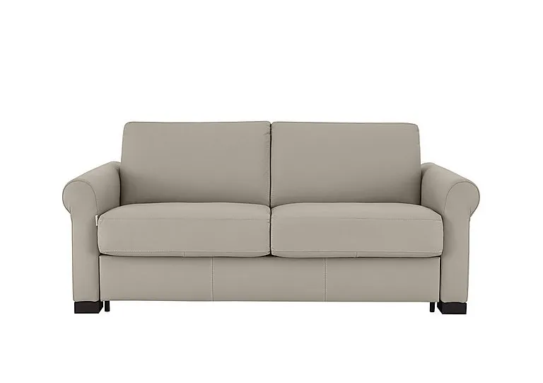 Alcova 2.5 Seater Leather Sofa Bed with Scroll Arms - Torello Fango - Sofas and Armchairs - In Time for Christmas