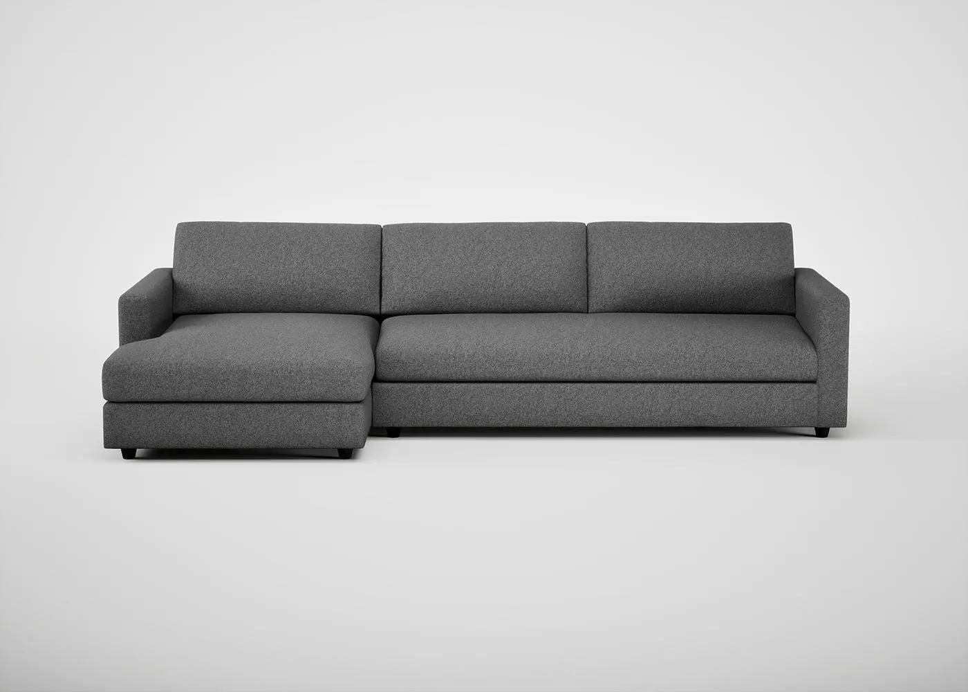 Heal's Nimbus II LHF 4 Seater Corner Chaise Melton Wool Shale Black Feet 1