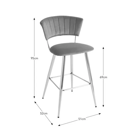 Kendall Bar Stool, Velvet 6