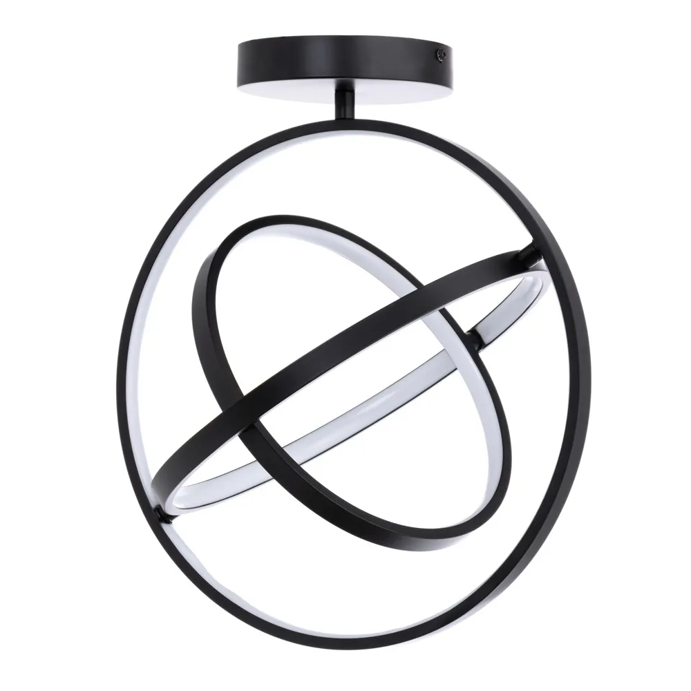 Ingel Rings Orbital LED Flush Ceiling Light, Satin Black 1