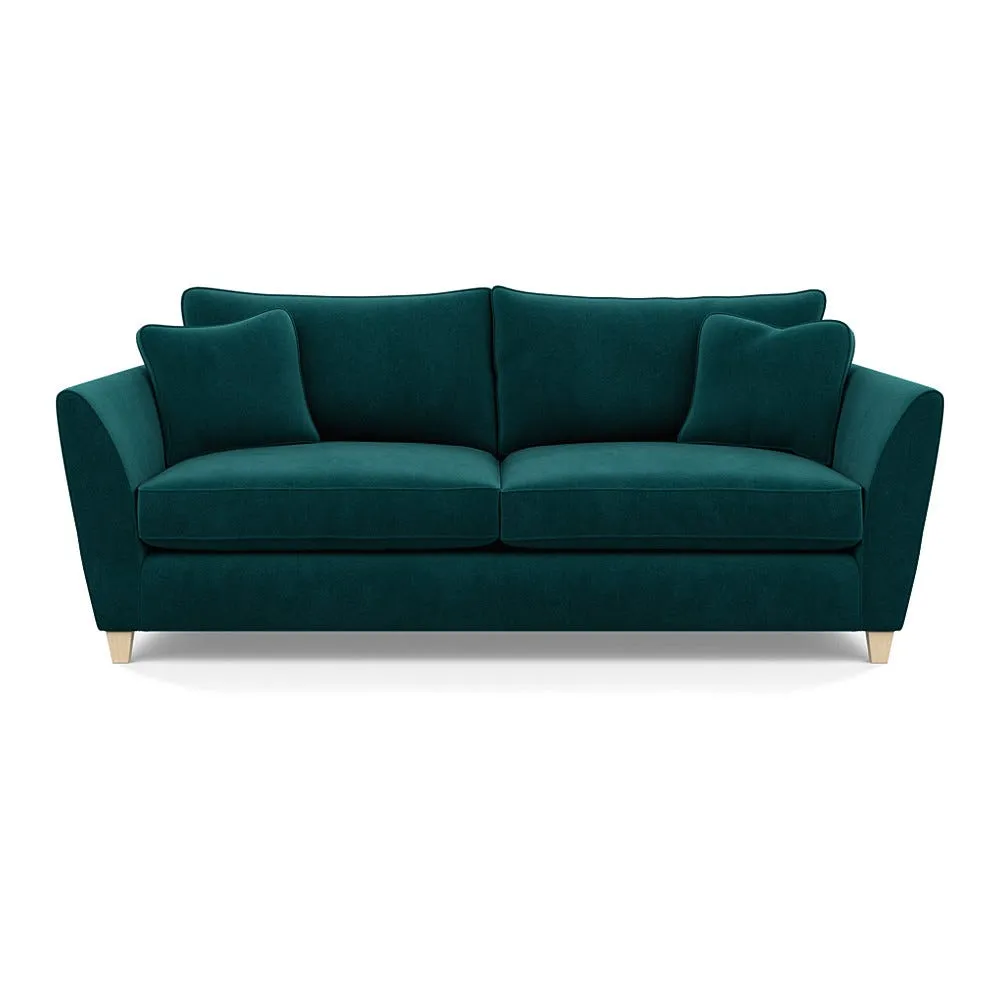 Heal's Torino 4 Seater Sofa Smart Luxe Velvet Ocean Natural Feet 1