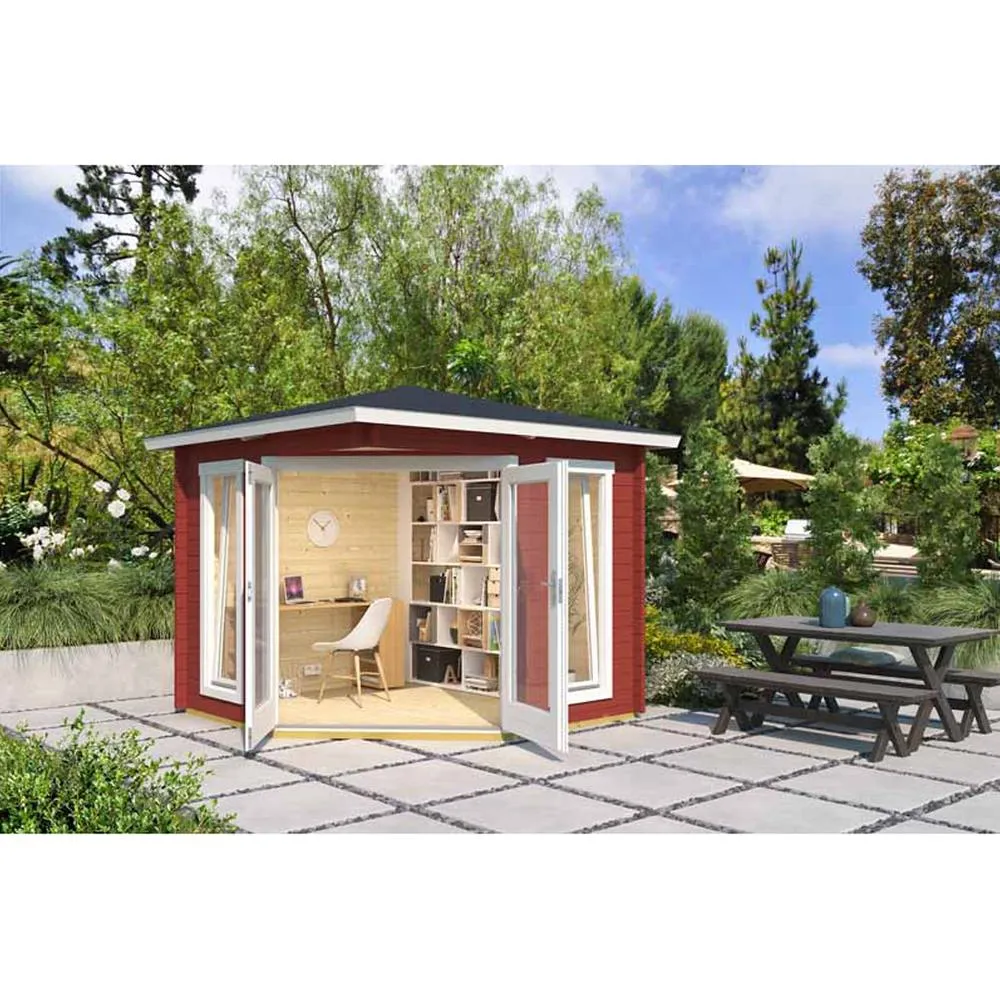 Lasita Maja Ltd Oban-Log Cabin, Garden Room, Home Office - L282.3xW282.3xH240.5 cm in Light Brown 4