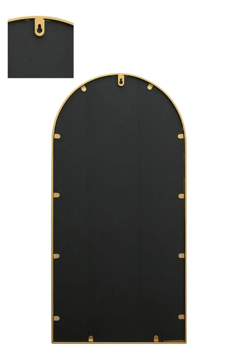 MirrorOutlet Gold Metal Framed Arched Wall Mirror 31" X 16" (80CM X 40CM) 5