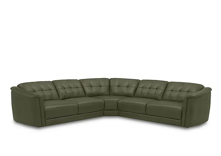 Monarch Large Leather Corner Sofa - Oslo Pine