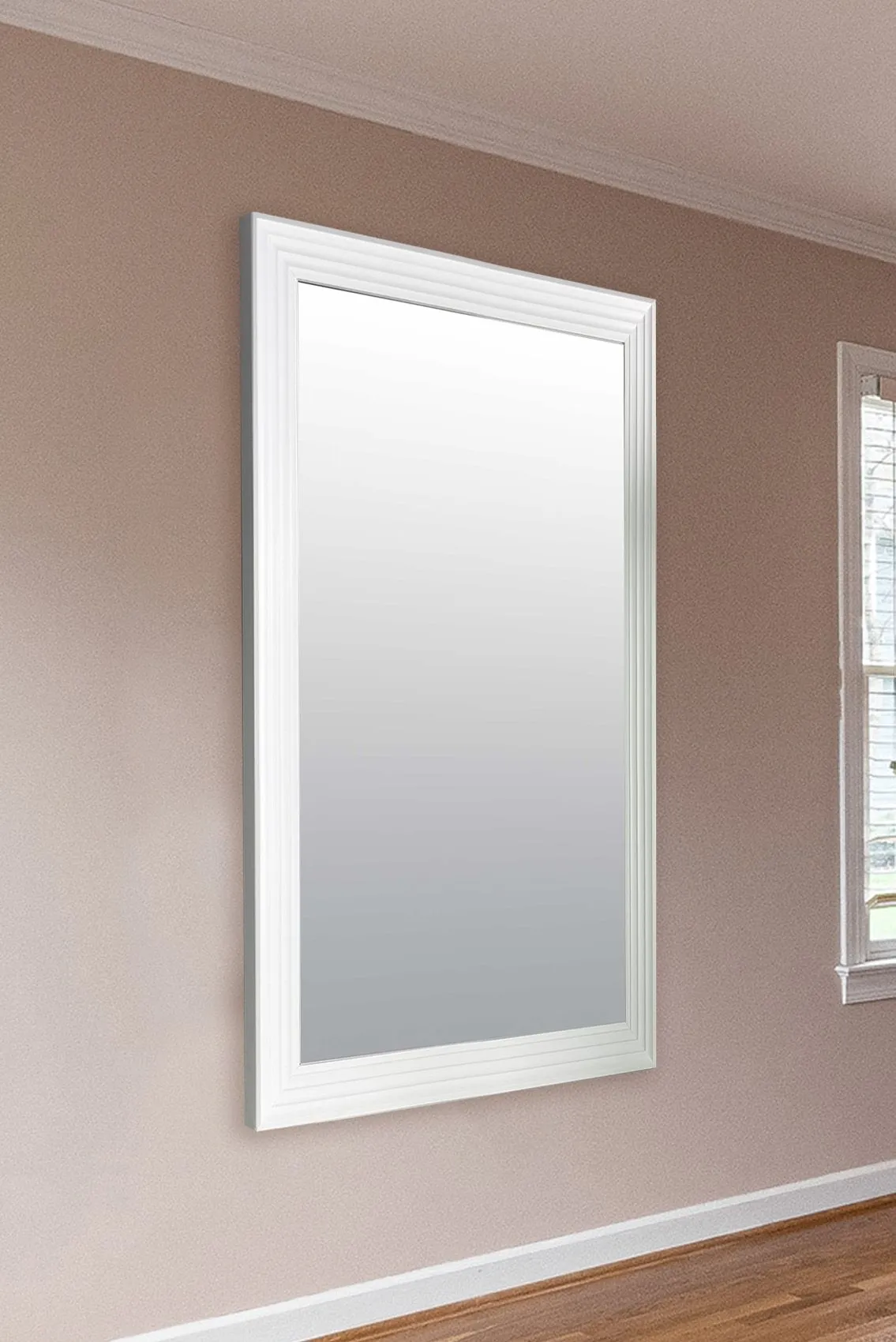 MirrorOutlet New Modern Bright White layered Wall Mirror 5ft6X3ft6 1672mmX1060mm 2