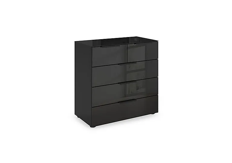 Haven 3+2 Drawer Chest with Glass Top and Front