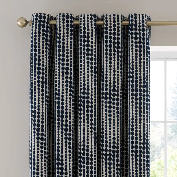 Gradient Spot Chenille Eyelet Curtains 1