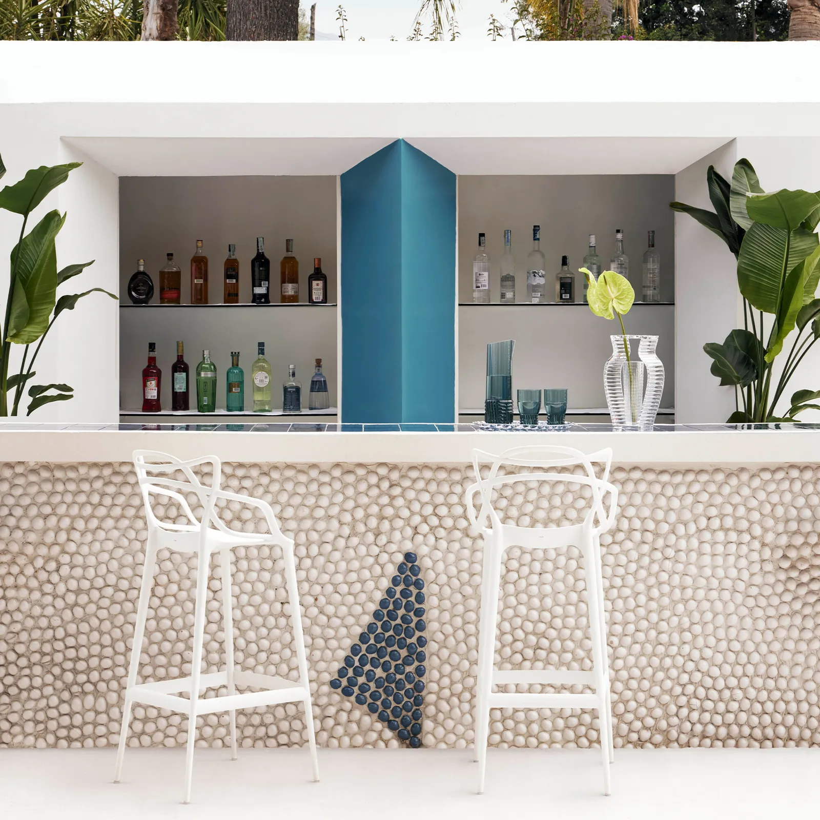 Kartell Masters High Dining Stool Height 75Cm, White Plastic | Barker & Stonehouse 3