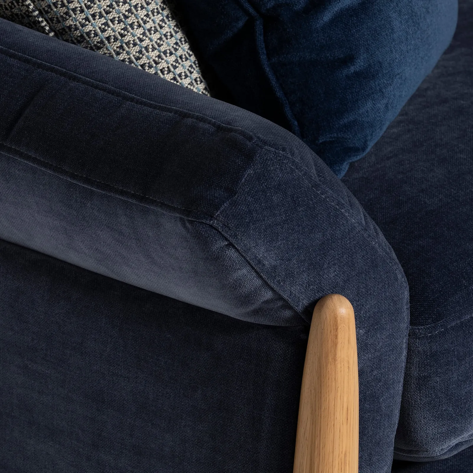 Ercol Clara Large Sofa, Blue Fabric | Barker & Stonehouse 5
