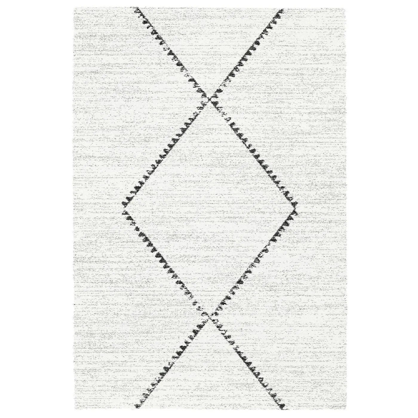 Mari Single Diamond Rug, Cream