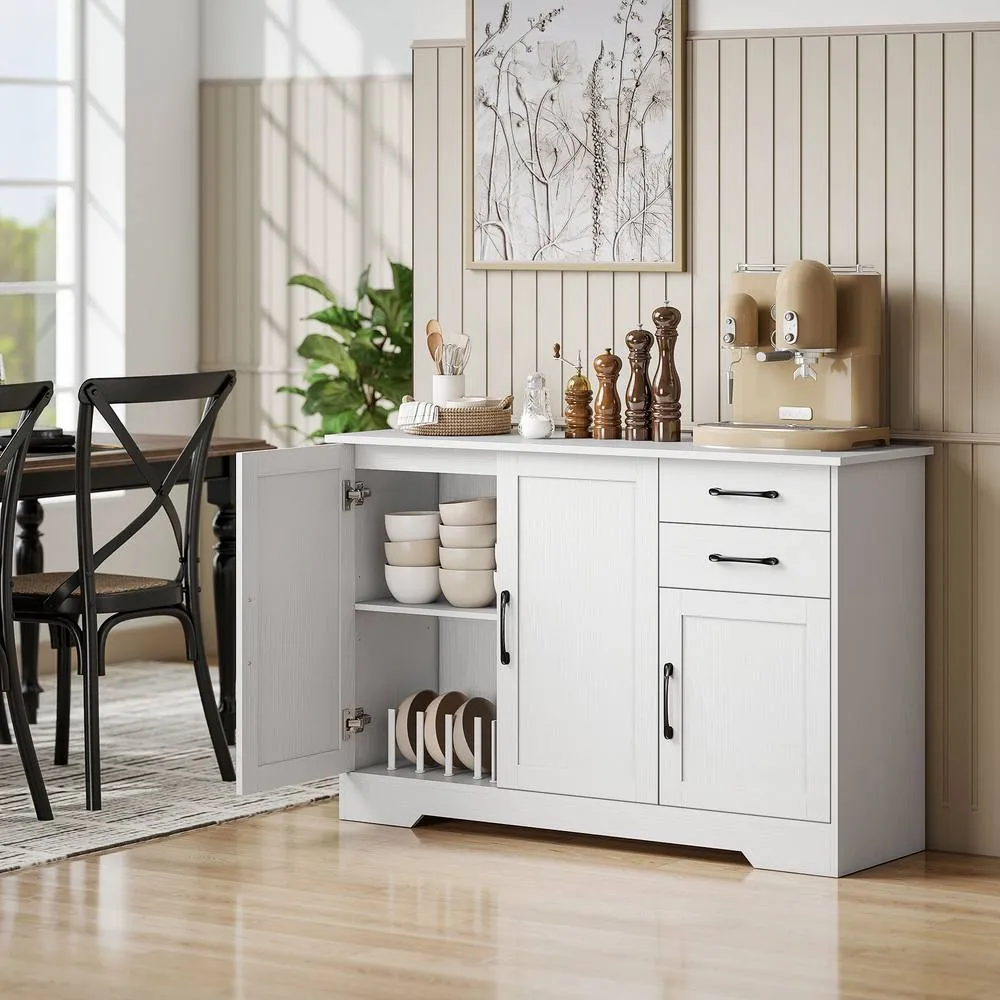 HOMCOM Sideboard with Soft-Close Doors, Modern Storage Cabinet White
