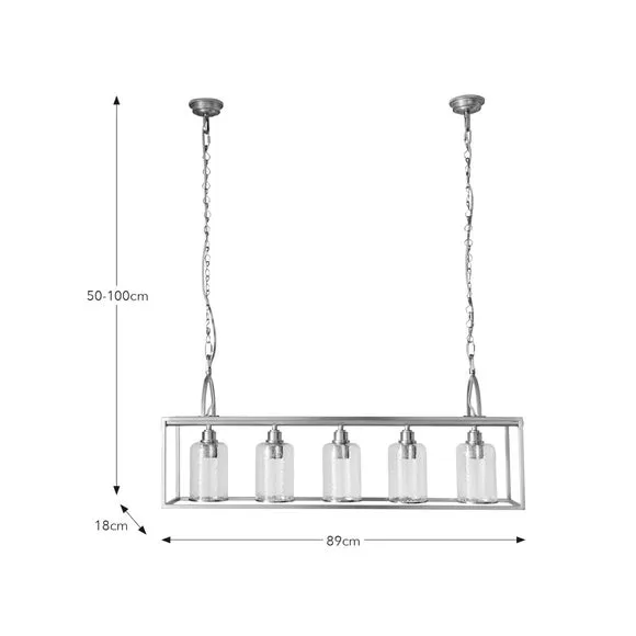 Churchgate Sharnford 5 Light Adjustable Diner Ceiling Light 5