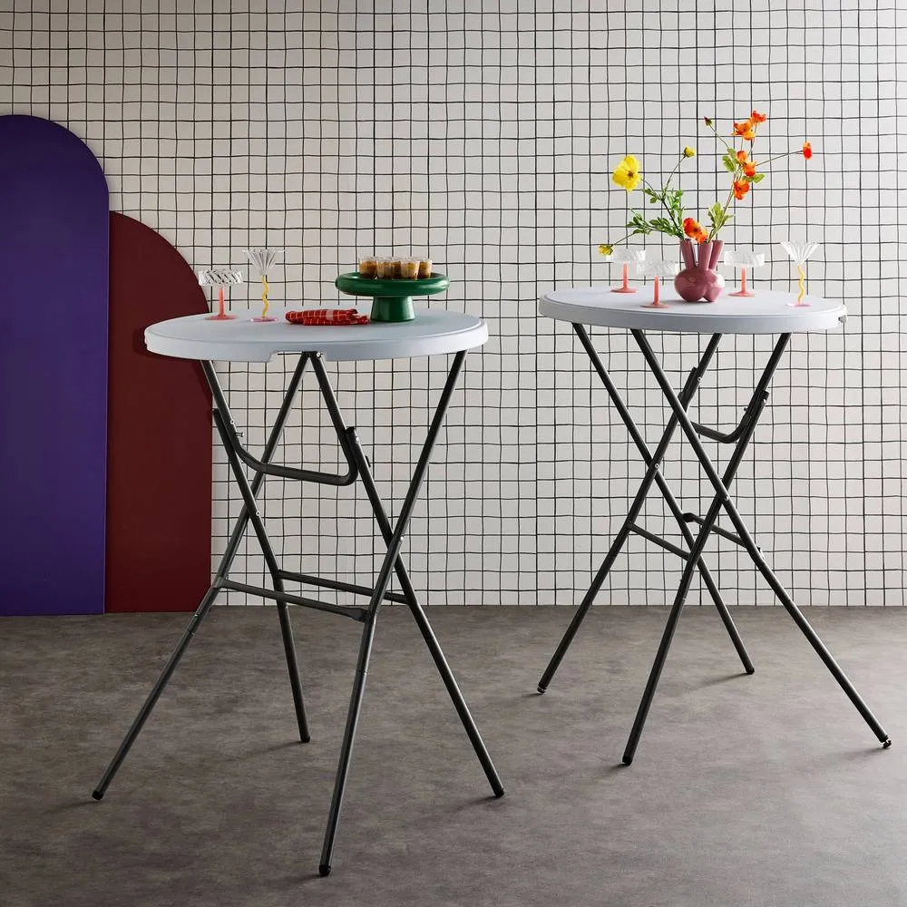 sweeek Pair of foldable high tables in White 3