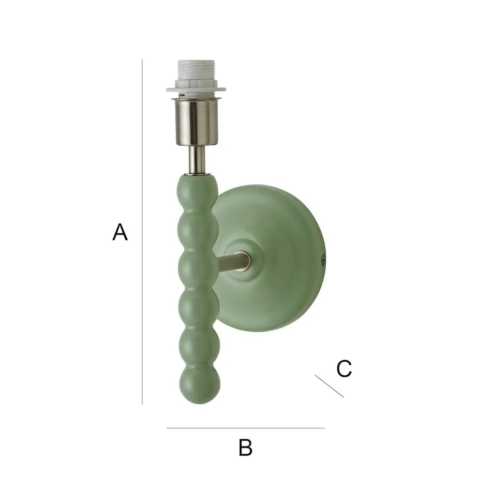 ValueLights Bobbins Pastel Bobble Style Wall Light Base in Pale Green 6