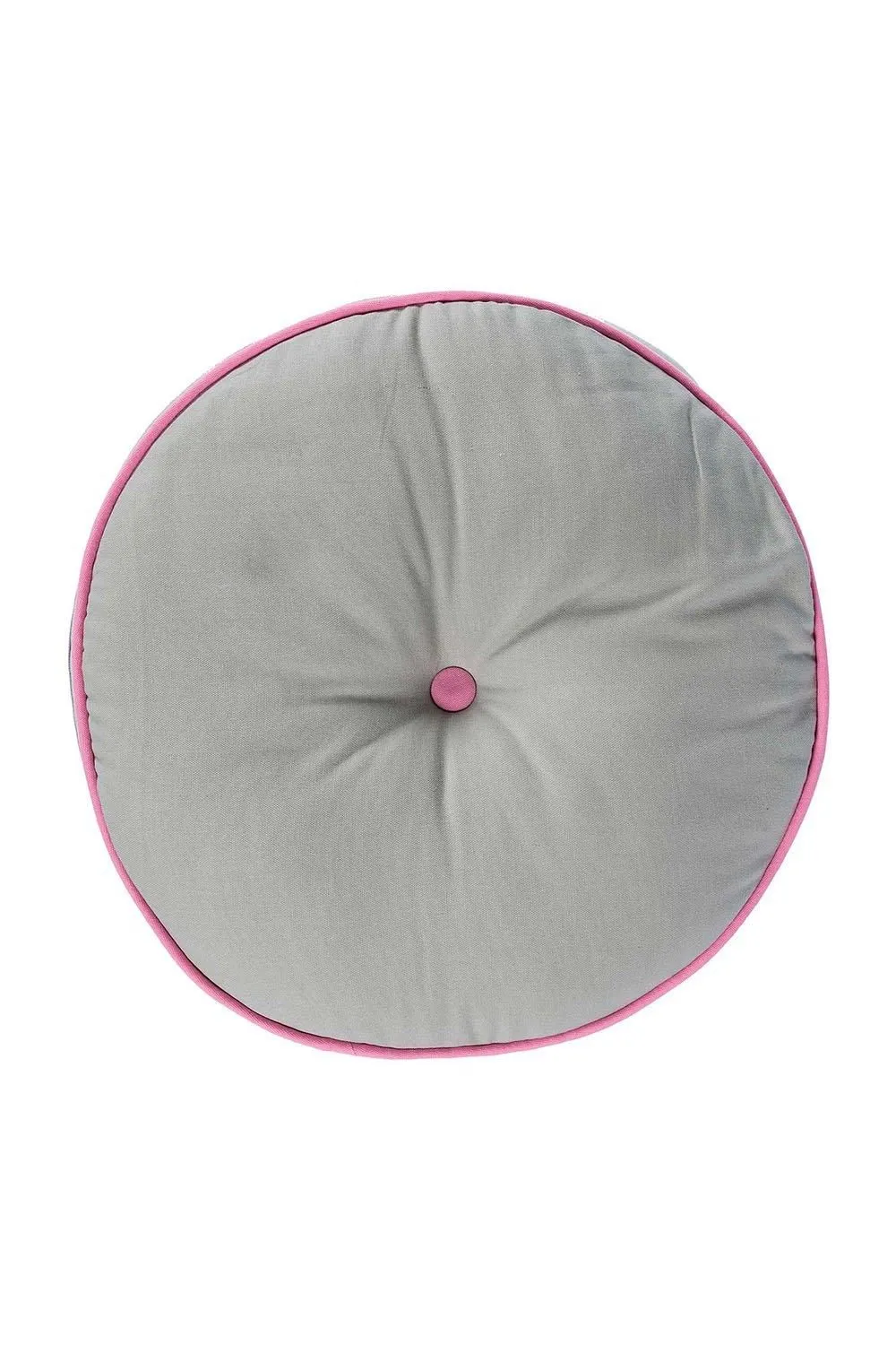 Homescapes Round Cotton Floor Cushion Soft, Comfy & Machine Washable in Mid Grey 1