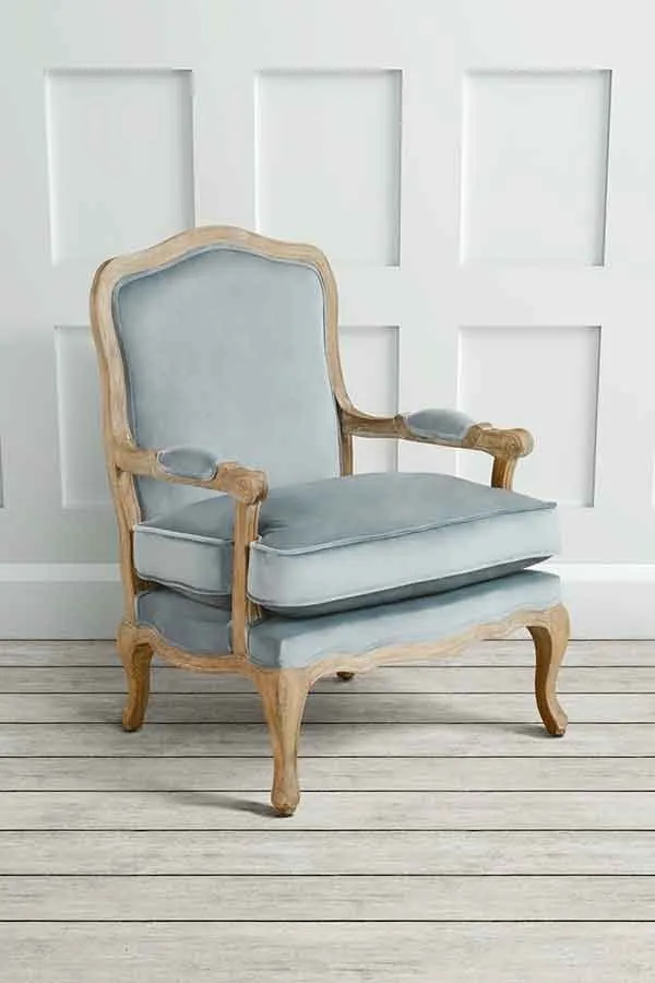 Le Brun - French Oak Silver Occasional Armchair