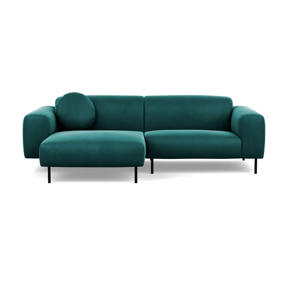 Heal's Luna Left Hand Facing Corner Chaise Sofa Marylebone Velvet Emerald