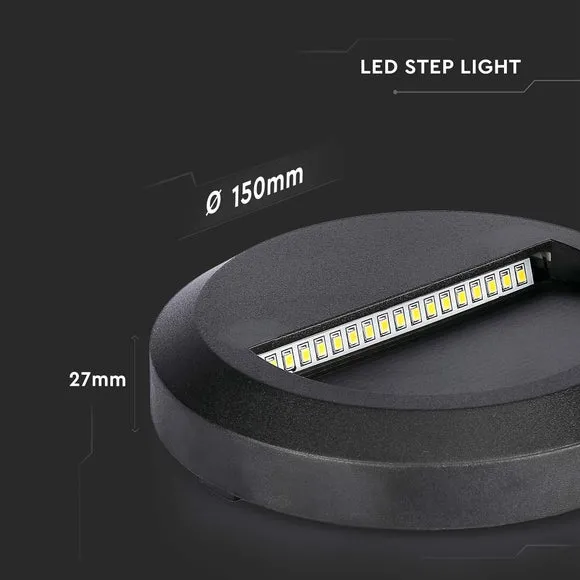 Set of 4 V-TAC 2W Indoor Outdoor Round Step Lights 5