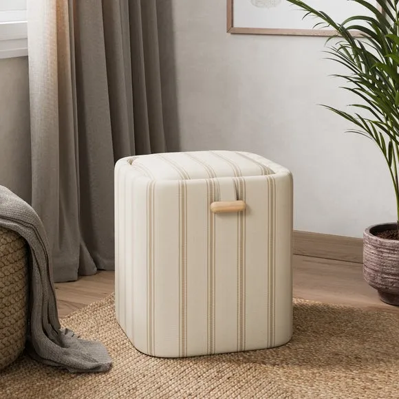 Folkstone Stripe Tray Table Storage Footstool