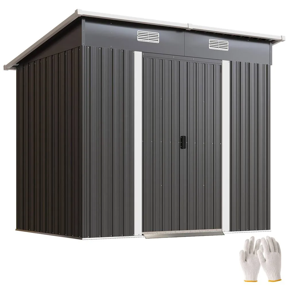 OUTSUNNY 7 x 4ft Outdoor Garden Storage Shed for Garden in Black 2