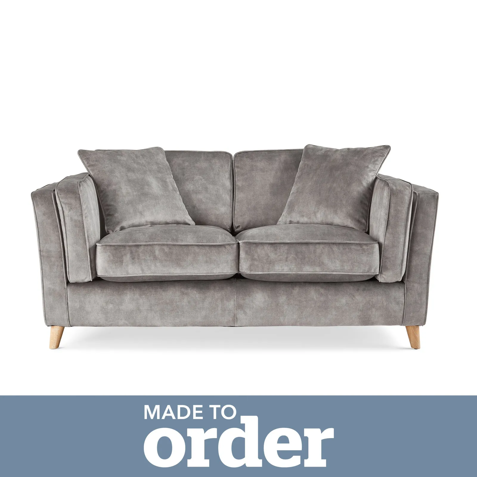 Arabella 2 Seater Sofa Slub Velvet Slub Velvet Cement