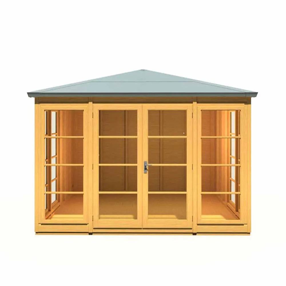 Shires Palatina 10 x 10 Feet Summerhouse - L316.9 x W316.9 x H249.4 cm in Light Brown