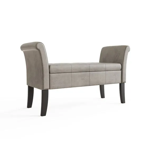 Balmoral Window Seat, Silver Chenille 5