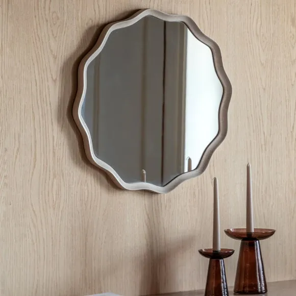 Cedar and Sage Seabrook Wave Round Wall Mirror