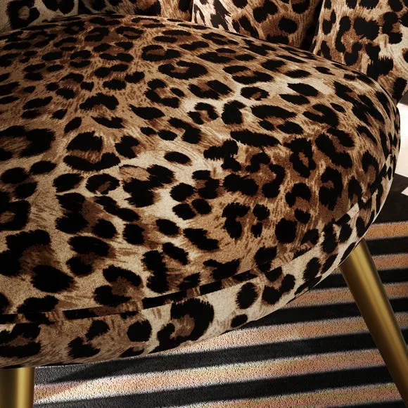 Vivian Leopard Print Velvet Cocktail Chair 4