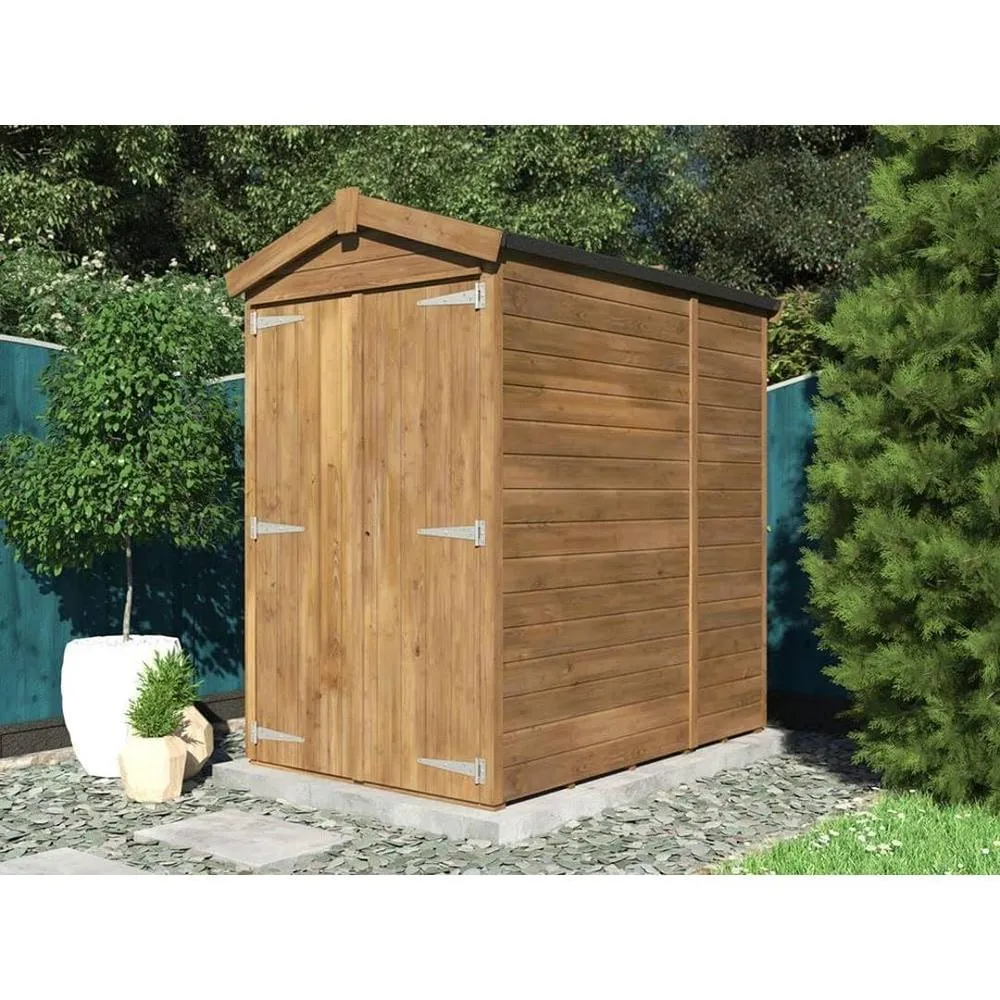 Dunster House Garden Shed 1.2 x 1.8m (4' x 6') 12mm Apex - Overlord Modular in Brown 2