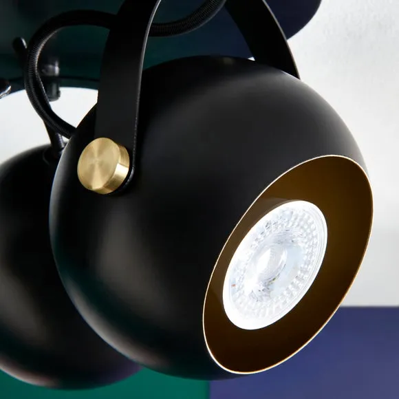 Elements Olympya 3 Light Adjustable Semi Flush Spotlight 3