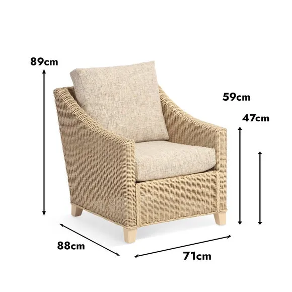 Desser Dijon Rattan Athena Stripe Armchair 3